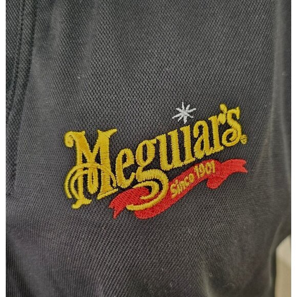 Meguiars Womens Polo Shirt by Devon & Jones V Neck Short Sleeve Sz XL Navy Blue - Picture 3 of 6